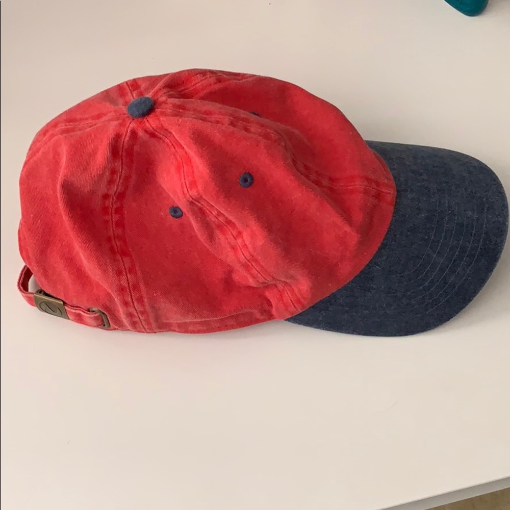 Red and navy cap